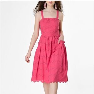 Pink Eshakti Broderie Anglaise Sundress